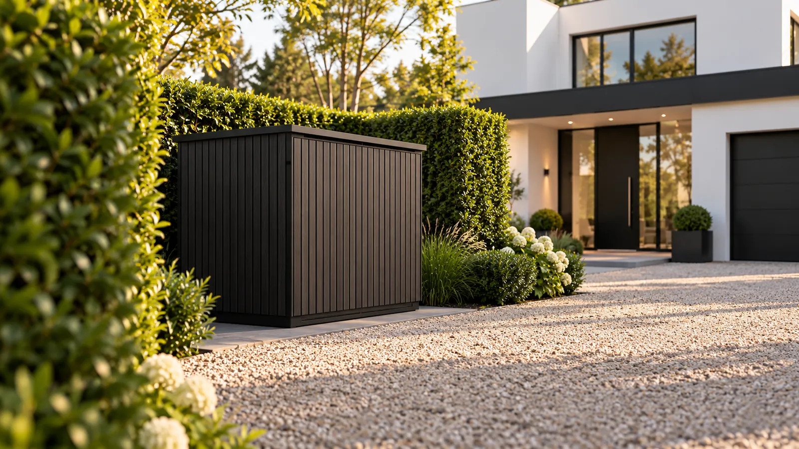 GardenVolt Pro bij een villa met oprit